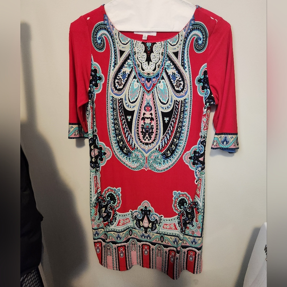 Red Paisley Pattern Dress